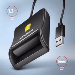 Axagon CRE-SM3N USB Smart card Flat smart card reader Indoor USB 2.0 Black - Additional view 3