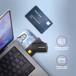 Axagon CRE-SMP2A USB Smart card & SD/microSD/SIM PocketReader smart card reader Indoor USB 2.0 Black - Additional view 4