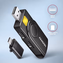 Axagon CRE-SMP2A USB Smart card & SD/microSD/SIM PocketReader smart card reader Indoor USB 2.0 Black - Additional view 6