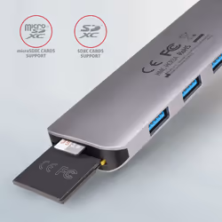 Axagon HMC-HCR3A 3x USB-A+ HDMI+ SD/microSD USB-C 3.2 Gen 1 hub 20cm Wired USB 3.2 Gen 1 (3.1 Gen 1) Type-A Grey - Additional view 3