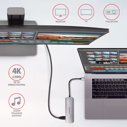 Axagon HMC-HCR3A 3x USB-A+ HDMI+ SD/microSD USB-C 3.2 Gen 1 hub 20cm Wired USB 3.2 Gen 1 (3.1 Gen 1) Type-A Grey - Additional view 4