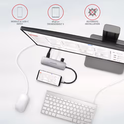 Axagon HMC-HCR3A 3x USB-A+ HDMI+ SD/microSD USB-C 3.2 Gen 1 hub 20cm Wired USB 3.2 Gen 1 (3.1 Gen 1) Type-A Grey - Additional view 5