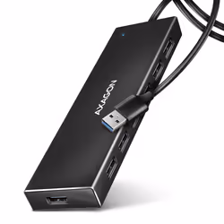 Axagon HUE-F7A 7x USB 3.2 Gen 1 ALU FLAT hub micro power IN 1m USB-A, USB 3.2 Gen 1 (3.1 Gen 1) Type-A, USB 3.2 Gen 1 (3.1 Ge ...