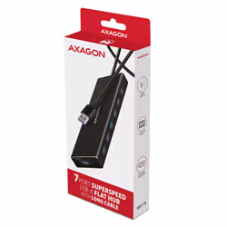 Axagon HUE-F7A 7x USB 3.2 Gen 1 ALU FLAT hub micro power IN 1m USB-A USB 3.2 Gen 1 (3.1 Gen 1) Type-A 5000 Mbit/s Black - Additional view 8