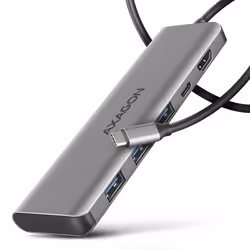 Axagon HMC-5H USB-C 3.2 Gen 1 hub 3x USB-A 4K HDMI PD 100W - Silber, Wired, USB 3.2 Gen 1 (3.1 Gen 1) Type-C, 100 W, 1.4/2.3, ...