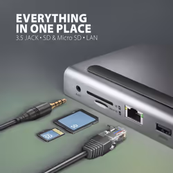Axagon HMC-4KX3 laptop dock/port replicator Wired USB 3.2 Gen 1 (3.1 Gen 1) Type-C Grey - Additional view 7