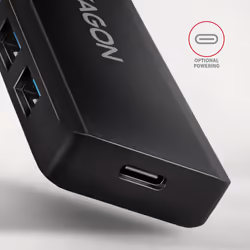 Axagon HUE-C1A interface hub USB 3.2 Gen 1 (3.1 Gen 1) Type-A 5000 Mbit/s Black - Additional view 4
