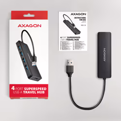 Axagon HUE-C1A interface hub USB 3.2 Gen 1 (3.1 Gen 1) Type-A 5000 Mbit/s Black - Additional view 6