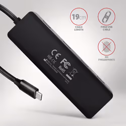Axagon HUE-C1C interface hub USB 3.2 Gen 1 (3.1 Gen 1) Type-C 5000 Mbit/s Black - Additional view 5