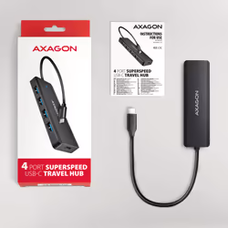 Axagon HUE-C1C interface hub USB 3.2 Gen 1 (3.1 Gen 1) Type-C 5000 Mbit/s Black - Additional view 6