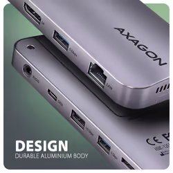 Axagon HMC-12GM2 laptop dock/port replicator Wired USB 3.2 Gen 2 (3.1 Gen 2) Type-C Grey - Additional view 6