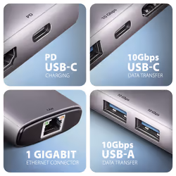 Axagon HMC-6G2L laptop dock/port replicator Wired USB 3.2 Gen 2 (3.1 Gen 2) Type-C Aluminium - Additional view 5
