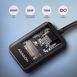 Axagon ADM2-CM USB-C 10Gbps - M.2 NVMe & SATA SSD adapter, 10cm USB-C cable - Additional view 4