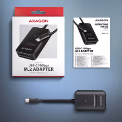 Axagon ADM2-CM USB-C 10Gbps - M.2 NVMe & SATA SSD adapter, 10cm USB-C cable - Additional view 6