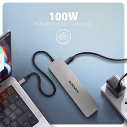 Axagon HMC-7HX2 USB 5Gbps hub, 2x USB-A, USB-C, 2x HDMI 4k/60Hz, RJ-45, PD 100W - Additional view 7