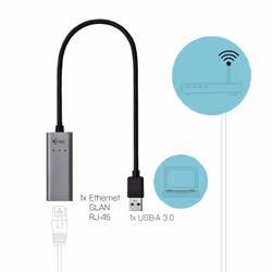 i-tec Metal USB 3.0 Gigabit Ethernet Adapter - Additional view 4