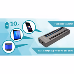 i-tec USB 3.0 Charging HUB 10 port + Power Adapter 48 W - Additional view 5