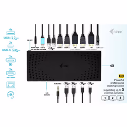 i-tec USB 3.0 / USB-C / Thunderbolt, 3x 4K Docking Station Gen 2 + Power Delivery 100W - Additional view 7