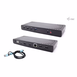 i-tec USB 3.0 / USB-C / Thunderbolt Dual Display Docking Station + Power Delivery 100W, Wired, USB 3.2 Gen 1 (3.1 Gen 1) Type ...