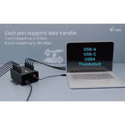 i-tec USB-C/USB-A Metal Charging + data HUB, 15W per port, 10x USB-C - Additional view 4