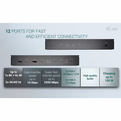 i-tec Universal 5x 4K/60Hz Display Docking Station + Power Delivery 100W - Additional view 6