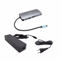 i-tec Metal USB-C Nano Dock HDMI/VGA with LAN + Charger 100W, Wired, USB 3.2 Gen 1 (3.1 Gen 1) Type-C, 100 W, 10,100,1000 Mbi ...