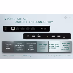 i-tec Universal Dual 4K Display Docking Station + Power Delivery 85W - Additional view 5