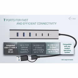 i-tec USB-C/USB-A Charging Metal HUB 7 port (3x USB-C, 4x USB-A) - Additional view 6