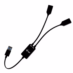 i-tec USB-A Cable HUB 2 port (2x USB-A), 0.1 m, USB A, 2 x USB A, USB 3.2 Gen 1 (3.1 Gen 1), 5 Gbit/s, Black