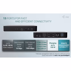 i-tec Universal Intelligent Dual Display Docking Station + Power Delivery 100W - Additional view 5
