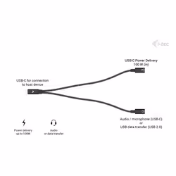 i-tec USB-C Cable Splitter Audio/Data + Power Delivery 100W - Additional view 5