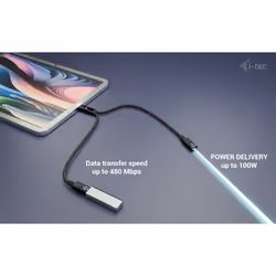 i-tec USB-C Cable Splitter Audio/Data + Power Delivery 100W - Additional view 7