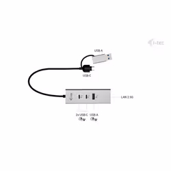 i-tec USB-C/USB-A Metal HUB 3 (2x USB-C, 1x USB-A) Port + 2.5GLAN - Additional view 4