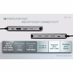 i-tec USB-C Metal Nano 3x Display (DP, HDMI and VGA) Docking Station + Power Delivery 100 W - Additional view 6