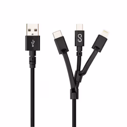 Epico 9915111300013, 1.2 m, USB A, USB C/Micro-USB B/Lightning, 0.48 Gbit/s, Black