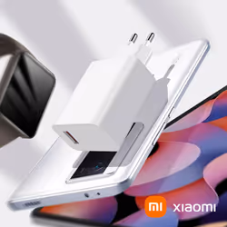 USB Wall Charger 33W + White USB to USB-C Cable, Official Xiaomi Product