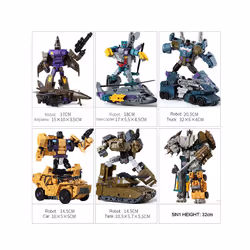 HaiZhiXing 5in1 Combiners Bruticus G1 Transformation Action Figure Toy - 5IN1 Bruticus