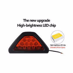 Motorcycle Triangle Brake Stop Light Warning Rear Tail Light Auto Motorcycle - Red