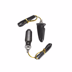 BLALION 2PCS Motorcycle Turn Signal LED Headlight Amber Flashing Light - Black Shells 1Pair