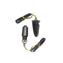 BLALION 2PCS Motorcycle Turn Signal LED Headlight Amber Flashing Light - Black Shells 1Pair
