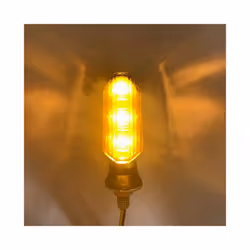 BLALION 2PCS Motorcycle Turn Signal LED Headlight Amber Flashing Light - Black Shells 1Pair