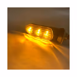 BLALION 2PCS Motorcycle Turn Signal LED Headlight Amber Flashing Light - Black Shells 1Pair