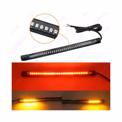 8" Motorcycle LED Tail Light Strips 48 LED Red Brake Tail Light Stop Tail - yellow red