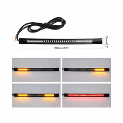 8" Motorcycle LED Tail Light Strips 48 LED Red Brake Tail Light Stop Tail - yellow red