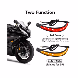 1Pc Universal LED Motorcycle Turn Signal Light DRL Amber Red Yellow Light - black