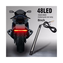 Flexible 48 LED Motorcycle Light Bar Strip Flexible Motorcycle Brake Lights - 21CM Red Yellow