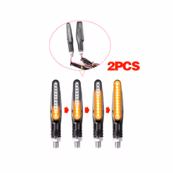 Motorcycle Led Turn Signals Directional Indicators Flashing Rear Tail - 2PCS Flowing Light