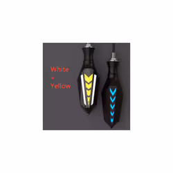 2 pieces of LED DRL & turn signal streamer light motor LED indicator light - White and Yellow