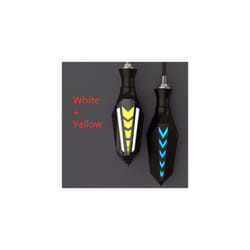 2 pieces of LED DRL & turn signal streamer light motor LED indicator light - White and Yellow