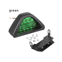 Universal Brake Signal Lamp F1 Style Triangle Sporty 12LED Rear Fog Light - green